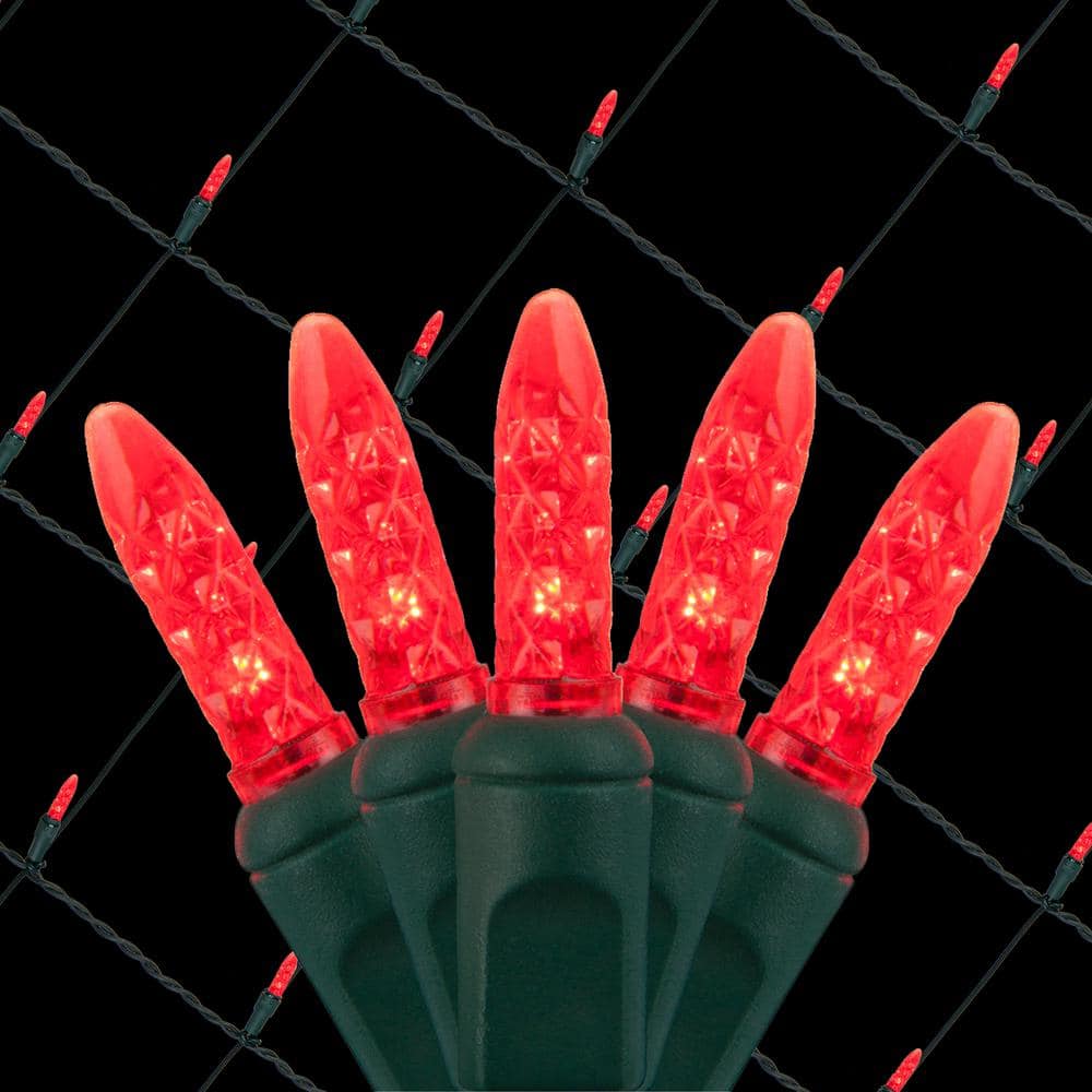 48 in. x 72 in. 100-Light M5 LED Red Net Light Set - Hercitys