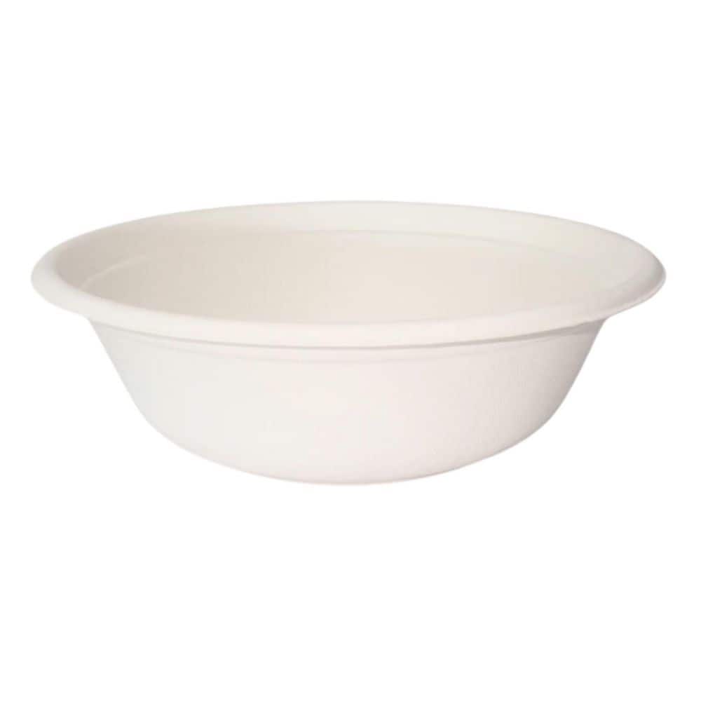 100% Compostable 32 oz. Unbleached Disposable Paper Bowls 50-Pack - Hercitys
