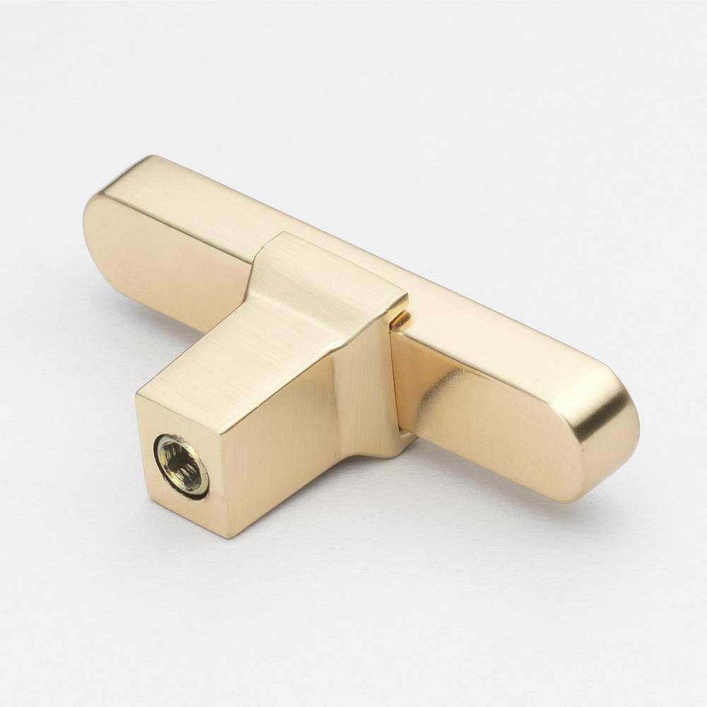 2-1/4 in. Champagne Gold Finish Solid Flat T-Bar Cabinet Knob (10-Pack) - Hercitys