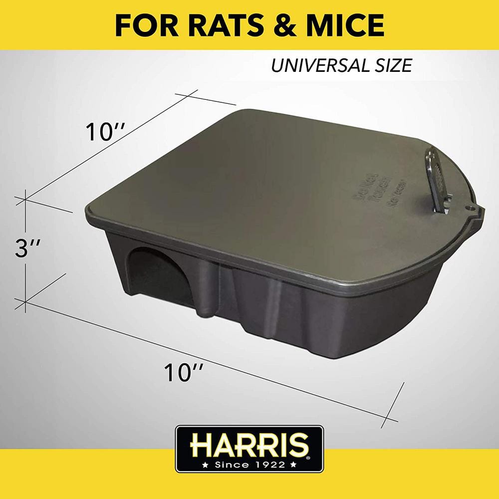 4 lbs./64 Bars All Weather Rat and Mouse Killer and 3 Locking Rat and Mouse Refillable Bait Stations - Hercitys