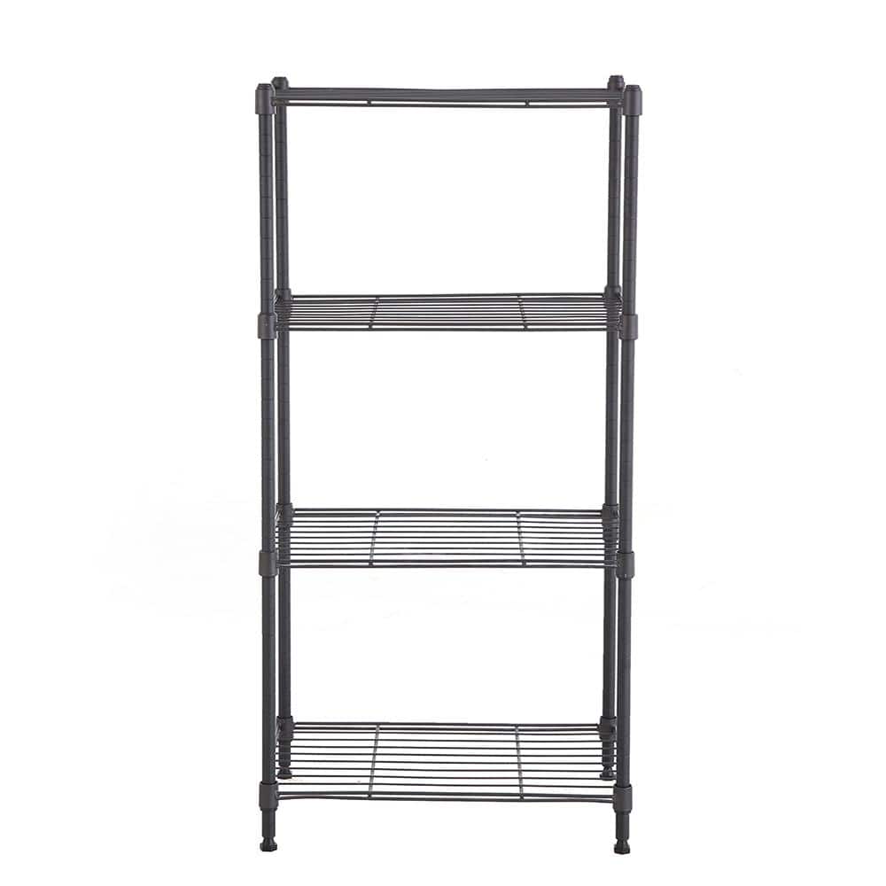 4 Tier Grey Powder Coating Wire Shelving Unit 12 in. x 18 in. x 39 in. - Hercitys