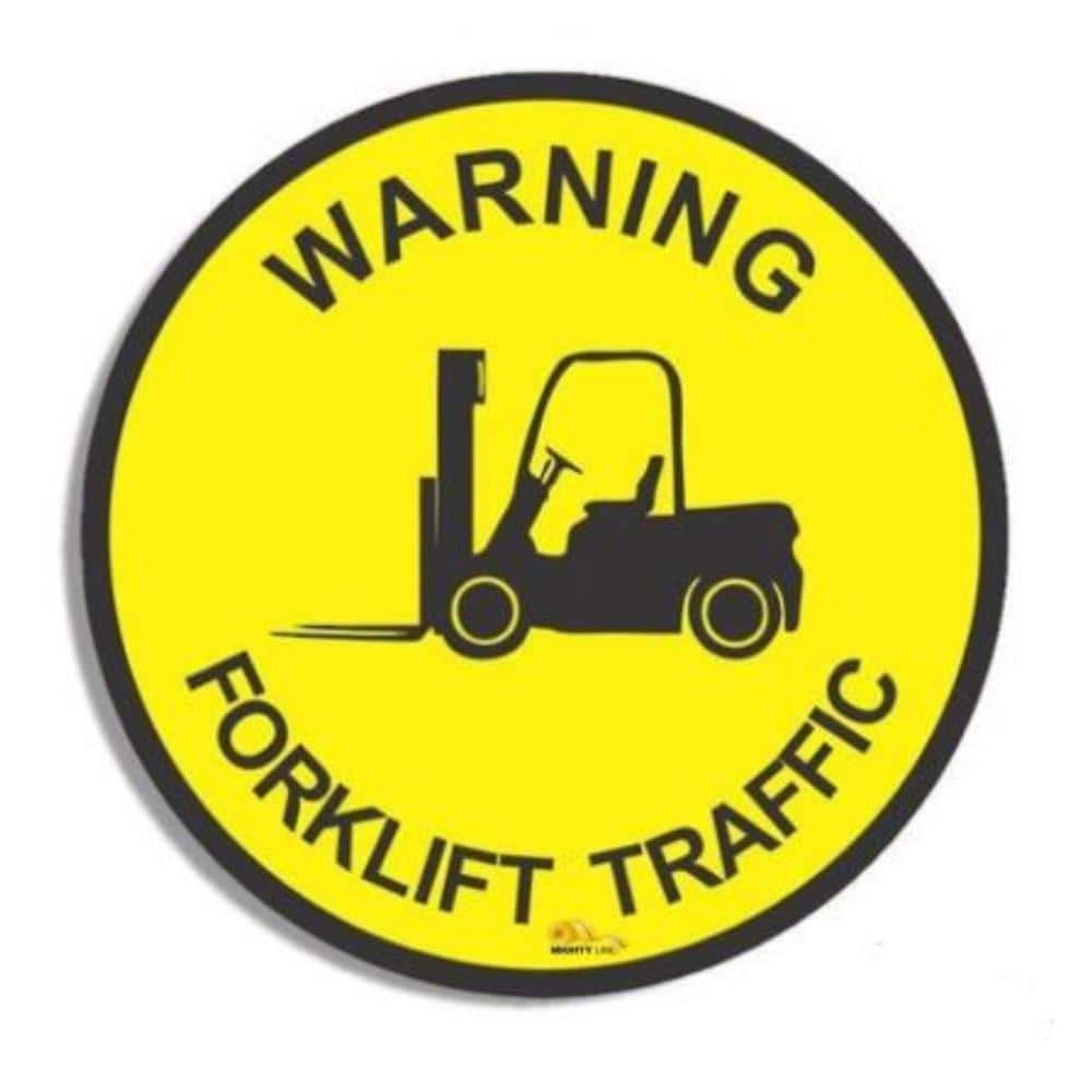 24 in. Warning Fork Lift Traffic Industrial Strength Floor Sign - Hercitys