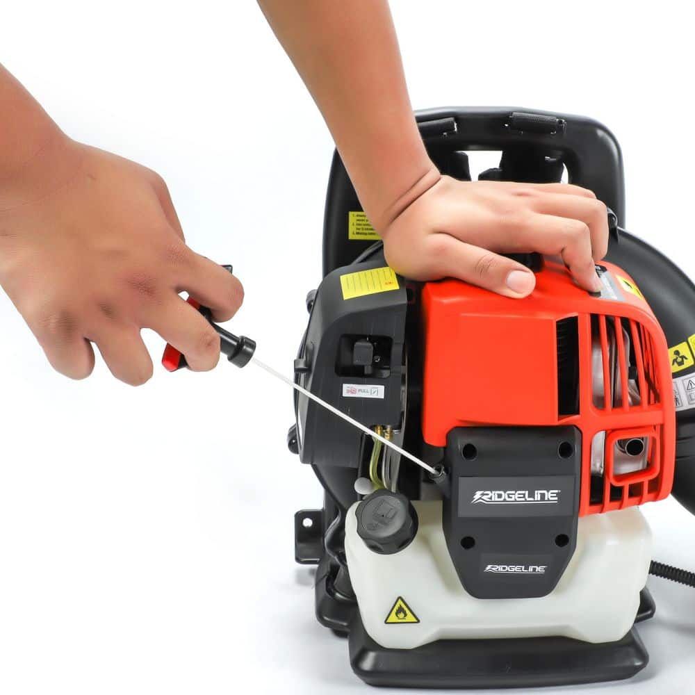 43 cc 181 mph 441 CFM 2-Stroke Backpack Gas Powered Leaf Blower with Ergonomic Design and Low Vibration - Hercitys