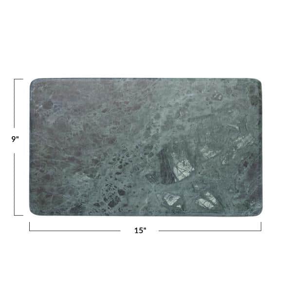 15 in. Rectangular Green Marble Serving Board - Hercitys
