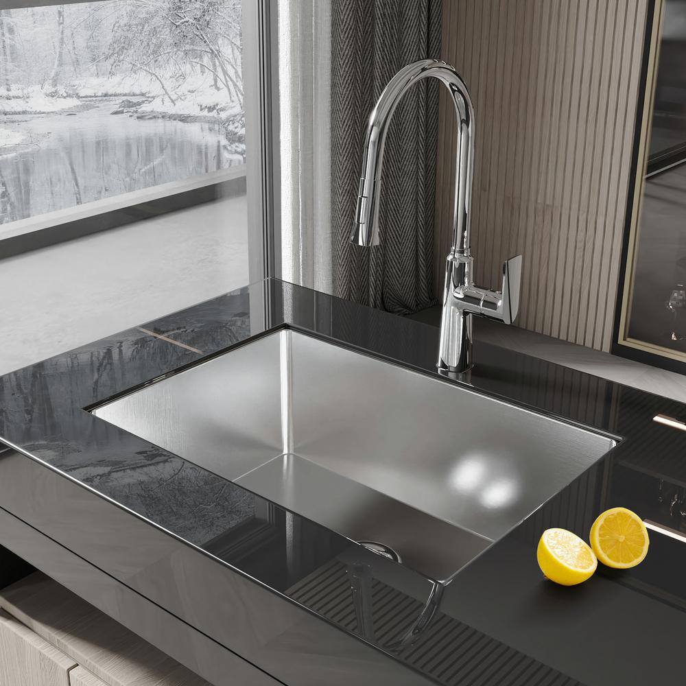 27 in. Multifunctional Undermount Single Bowl Nano Gray Stainless Steel Kitchen Sink (Sink Only) - Hercitys