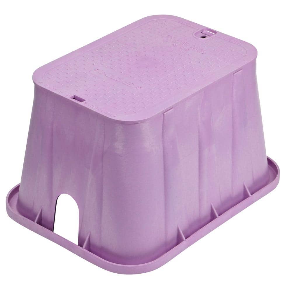 14 in. X 19 in. Pro-Spec® Series Rectangular Valve Box and Cover, 12 in. Height, Purple Box, Reclaimed Water Cover - Hercitys