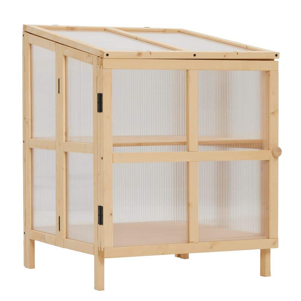2-Tier Foldable Wood Planter Greenhouse-Portable and Space-Saving Garden Solution - Hercitys