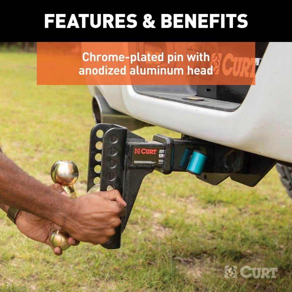 1/2 in. Hitch Lock with 5/8 in. Adapter (1-1/4 in. or 2 in. Receiver, Right-Angle, Chrome) - Hercitys