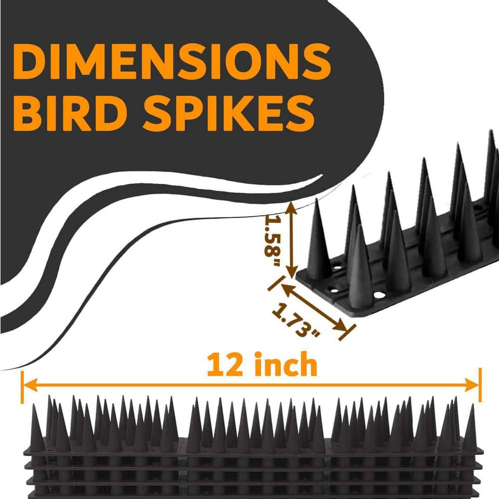20-Pack Bird Spikes for Outdoor and Indoor Use, Durable and Easy to Install - Hercitys