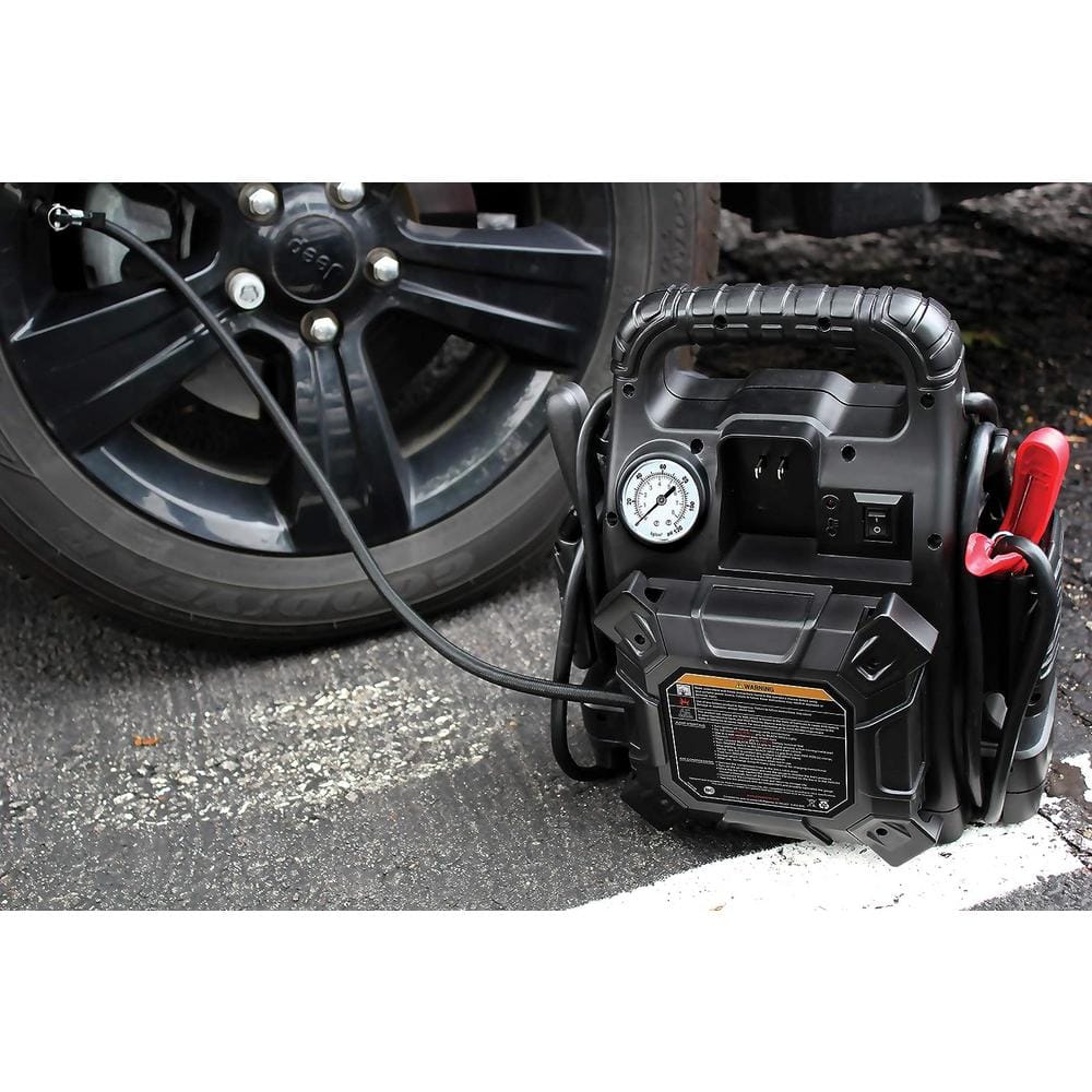 1,100 Peak Amp 12-Volt Jump Starter with Air - Hercitys