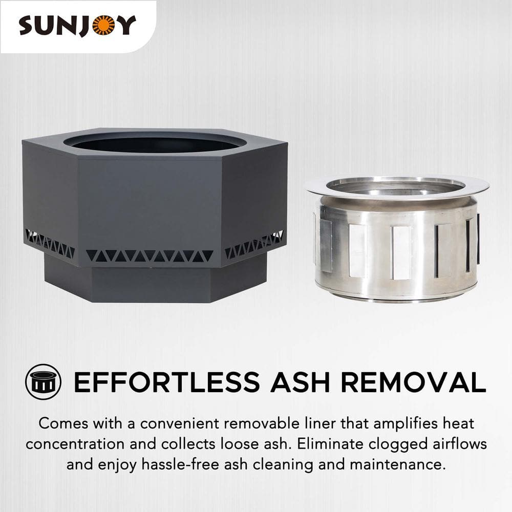 26 in. Lawrence V.1B Hexagonal Low Smoke Firepit - Hercitys