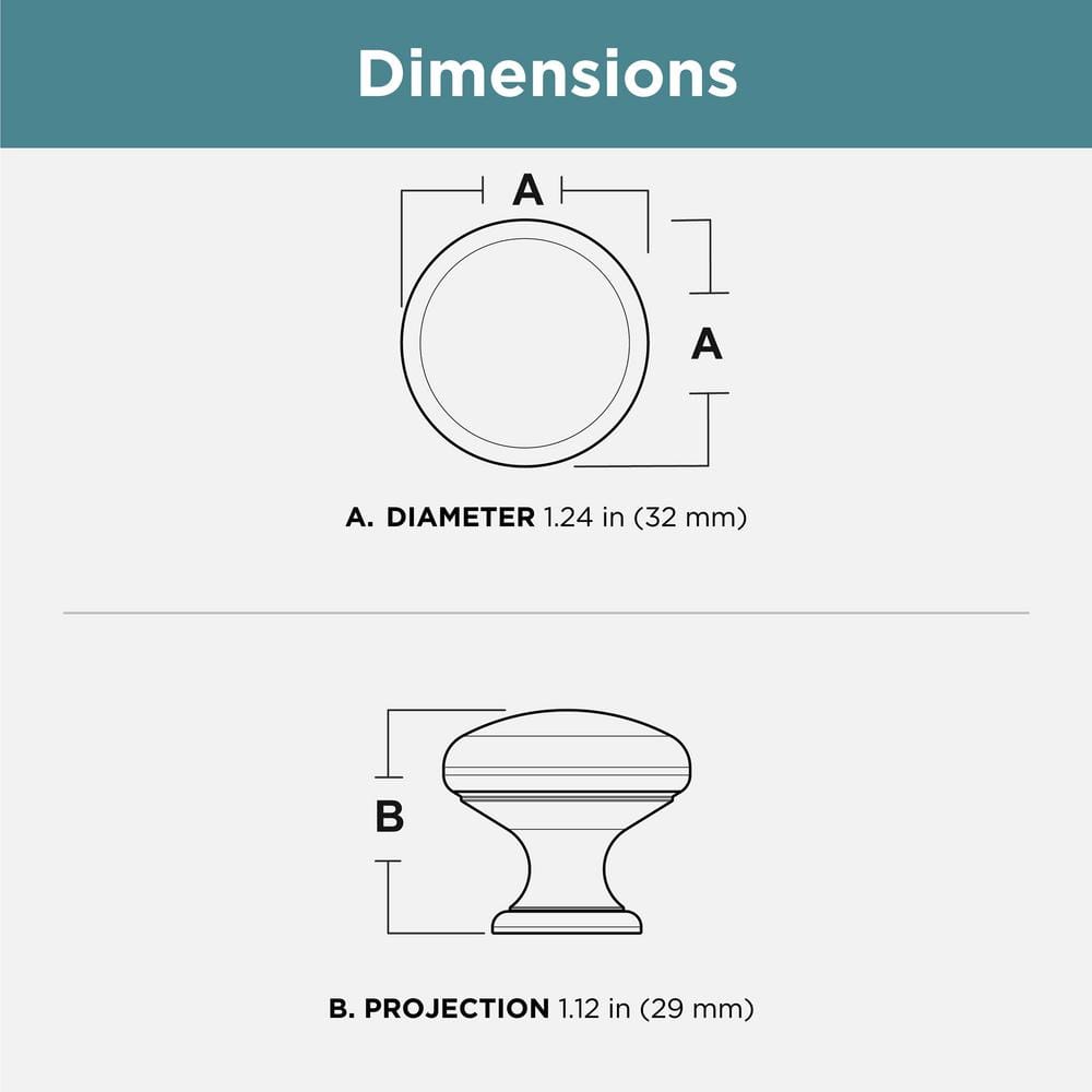 (96-Pack) Garrett 1-1/4 in. (32 mm) Classic Matte Black Round Cabinet Knobs - Hercitys