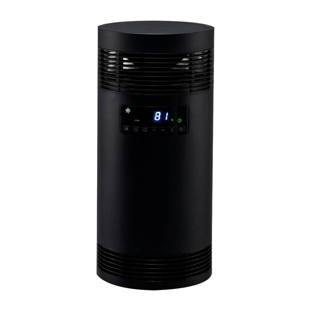 1500-Watt Brown Indoor Portable Electric Convection Infrared Space Heater with Foldable Handle and Adjustable Thermostat - Hercitys