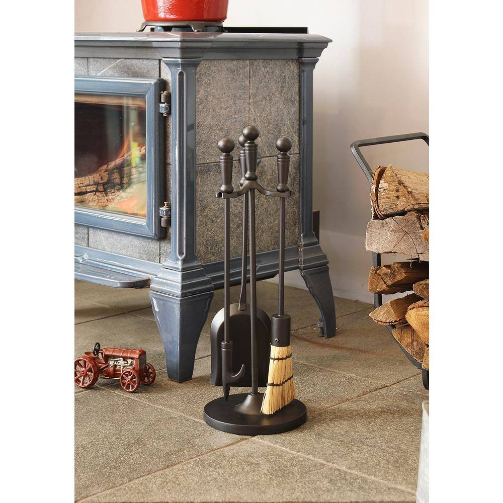 22 in. Tall Black Holden 4-Piece Mini Fireplace Tool Set - Hercitys
