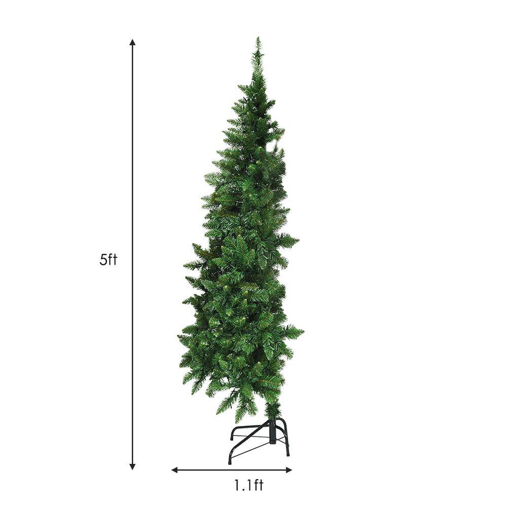 5 ft. Pre-lit PVC Artificial Half Christmas Tree with 250-Lights - Hercitys