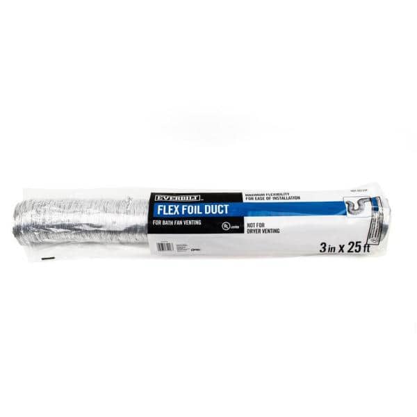 3 in. x 25 ft. Flexible Aluminum Foil Duct - Hercitys