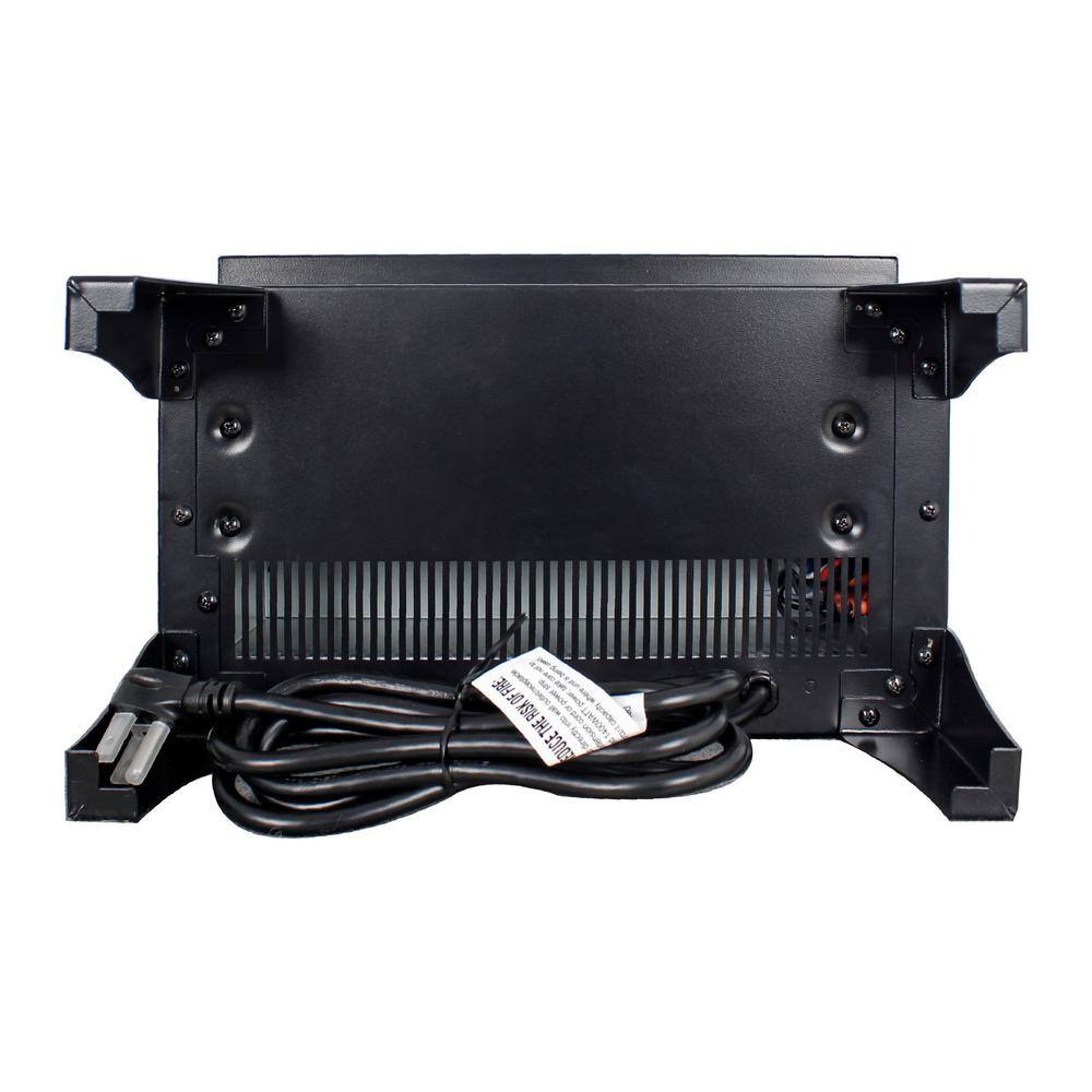 14 in. W Freestanding Infrared Electric Fireplace in Black with 3D Flame - Hercitys