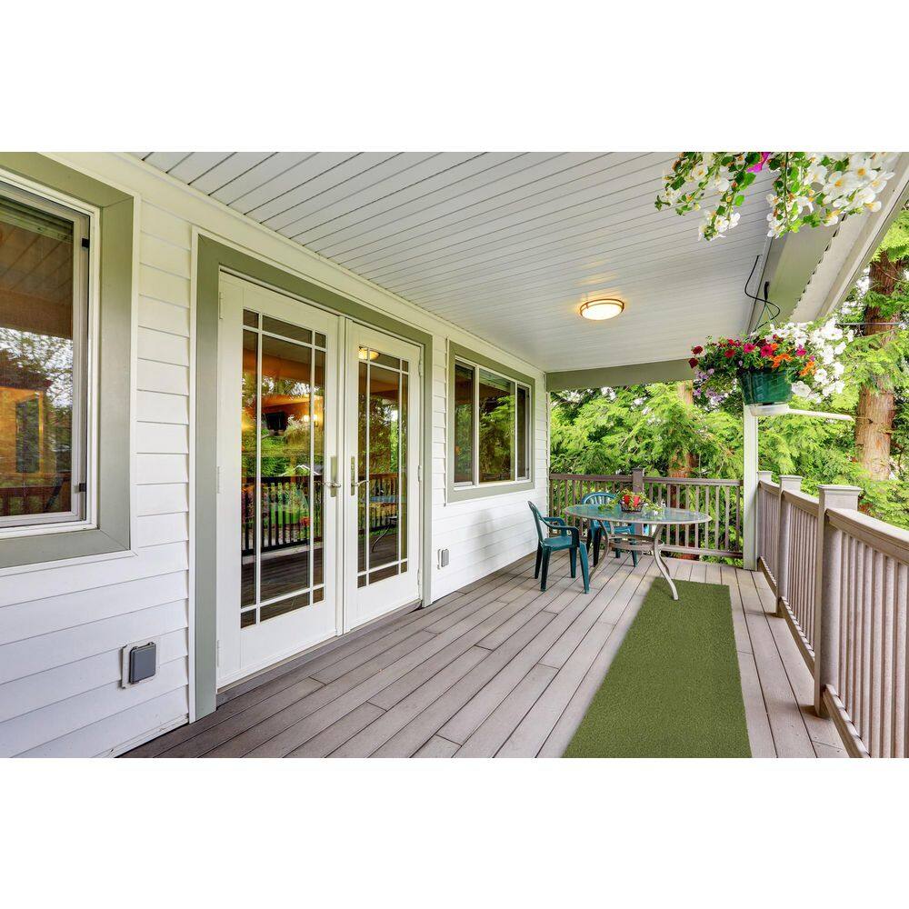 26 in. x 36 ft. Green Artificial Grass Runner Rug - Hercitys