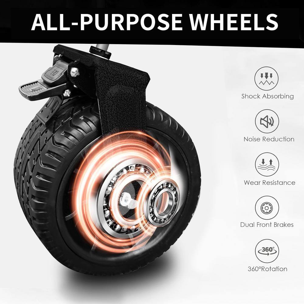 3.5 cu. ft. Steel Garden Cart, Collapsible Folding Wagon, Push Pull Foldable Beach Wagon Cart in Grayish Brown - Hercitys