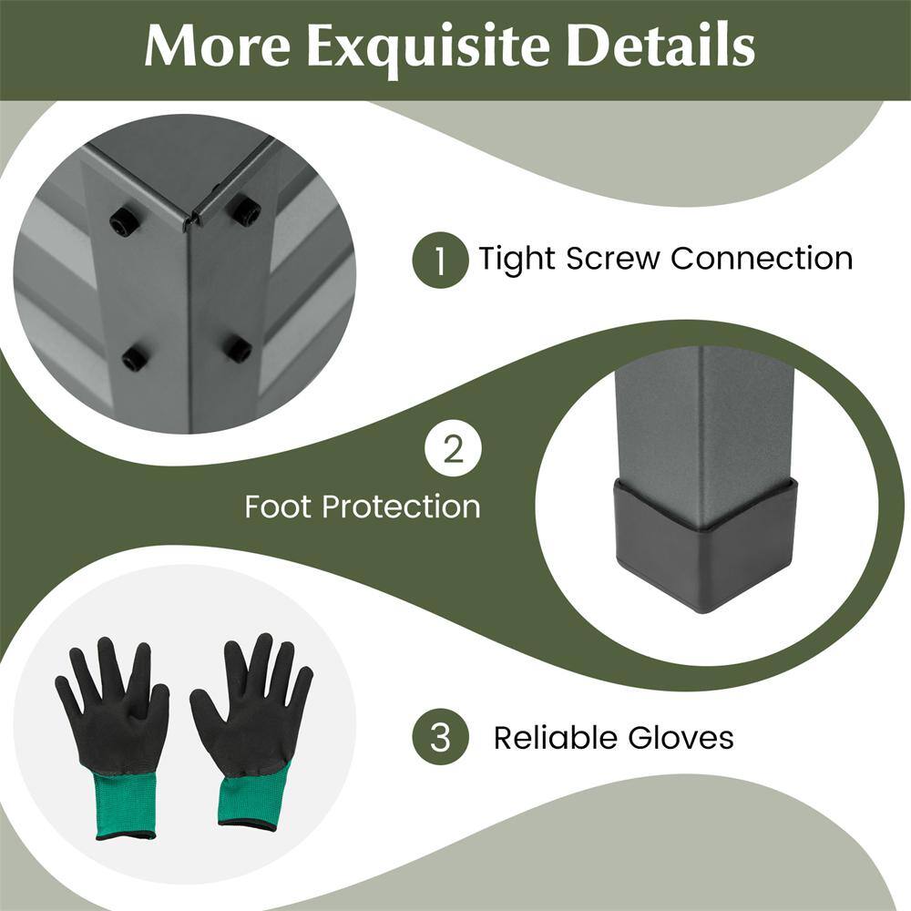 46 in. L x 24 in, W. x 32 in. H Freestanding Grey Steel Raised Garden Bed with Drainage Holes Garden Backyard and Patio - Hercitys