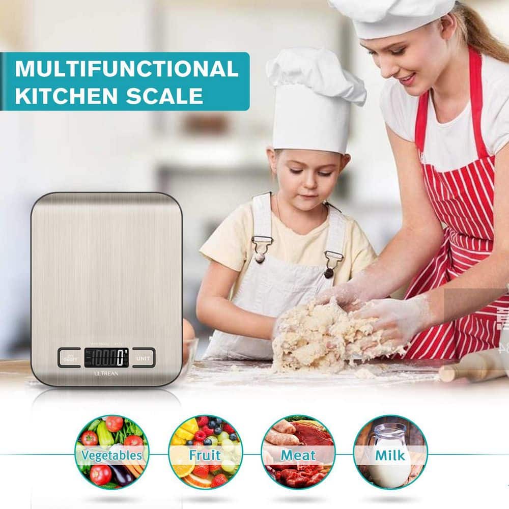 11 lb Capacity Digital Food Scale with Tare Function (Batteries Included) - Hercitys