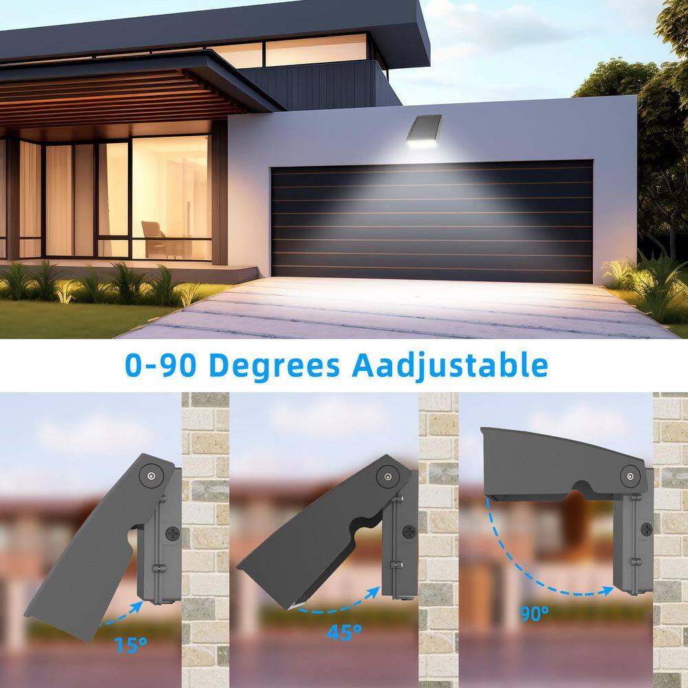 250Watt Equivalent Integrated LED 5000K 6000lm Wall Pack Light Bronze Dusk to Dawn IP65,0-90°Adjustable Full Cutoff - Hercitys