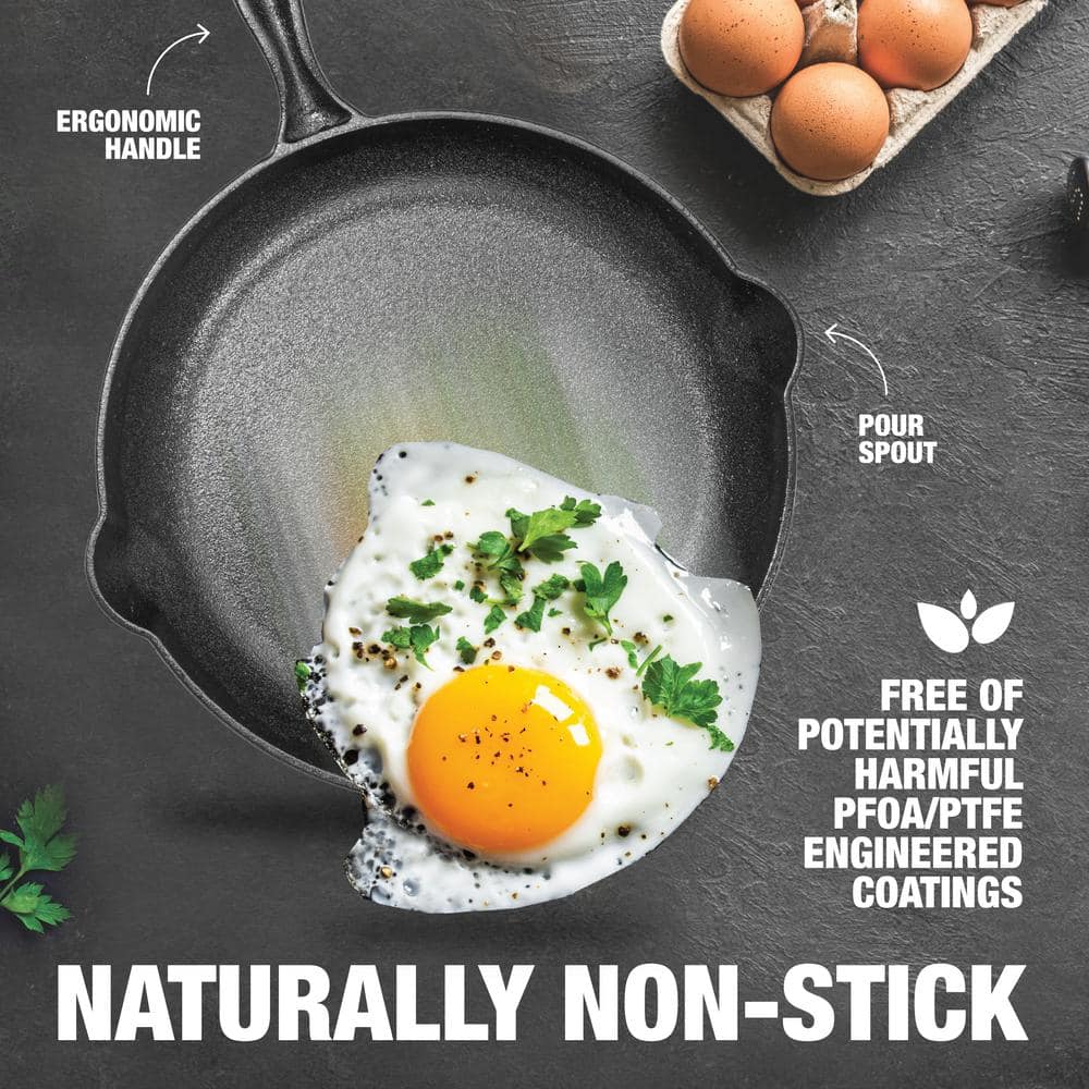12 in. Pre-Seasoned Cast Iron Skillet - Hercitys