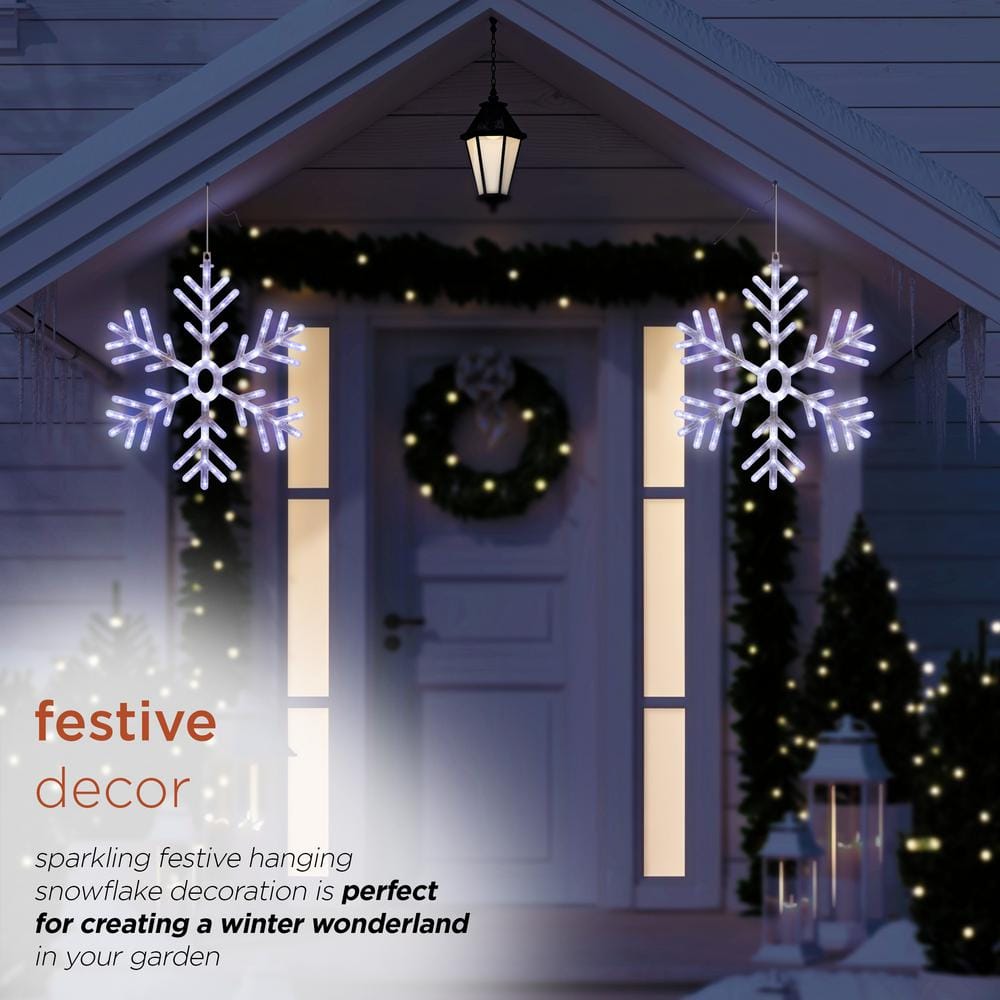24 in. Tall Hanging Snowflake with LED Lights - Hercitys