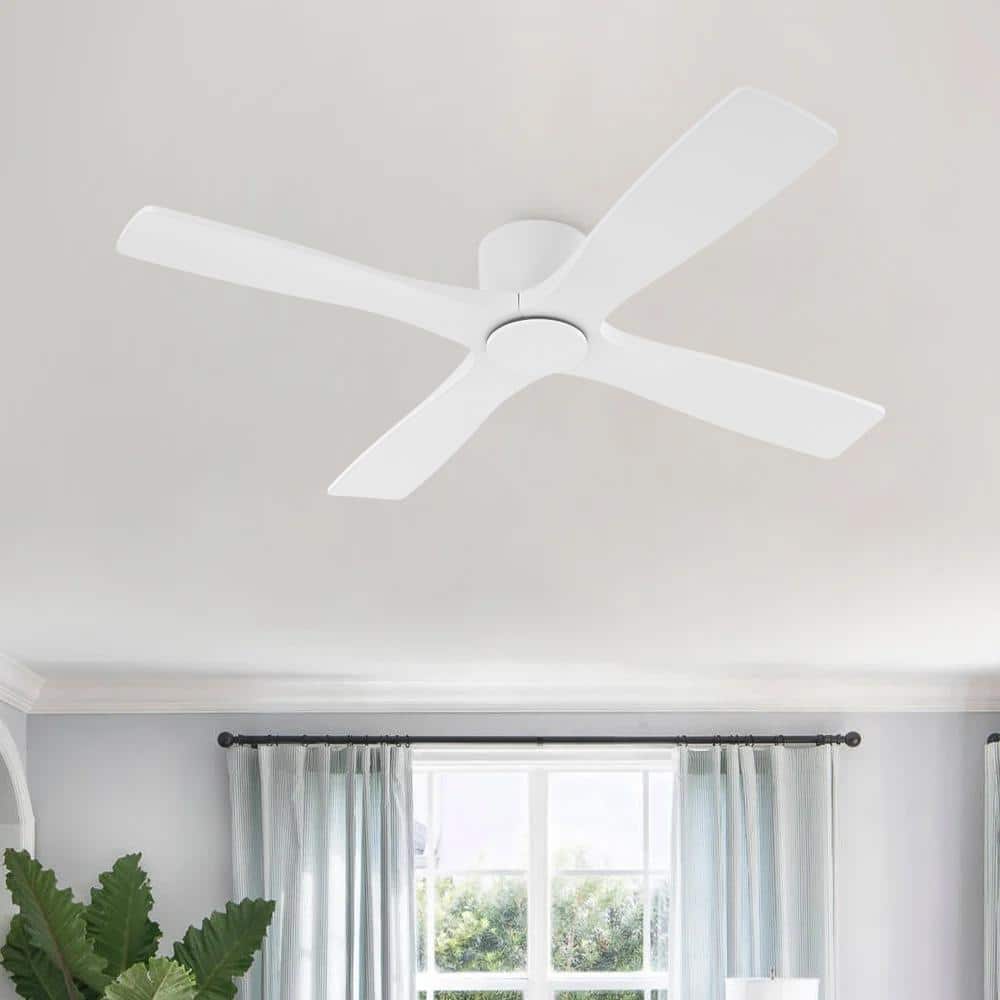 54 in. Ceiling Fan 6 Speeds Wall Fan in White with Remote - Hercitys