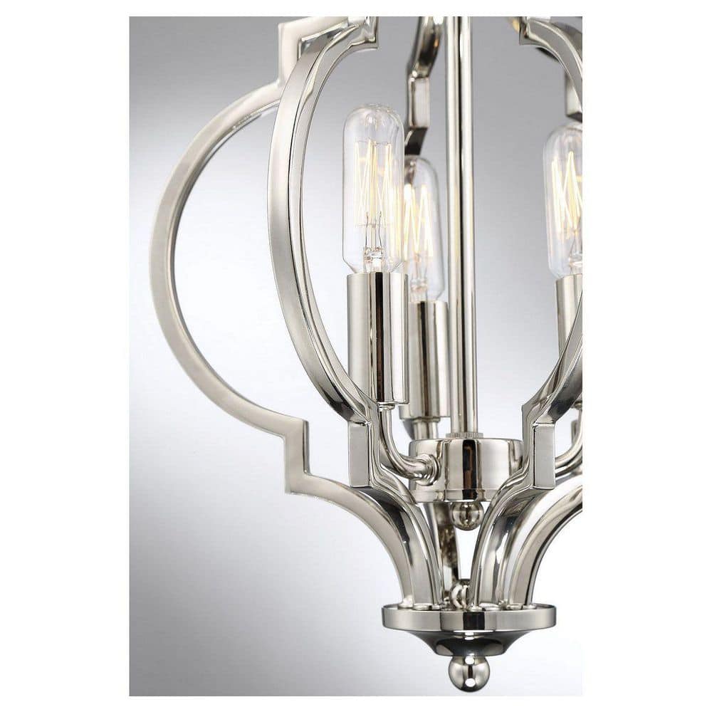 11 in. W x 16 in. H, 3-Light Ceiling Light in Polished Nickel Semi- Flush Mount - Hercitys
