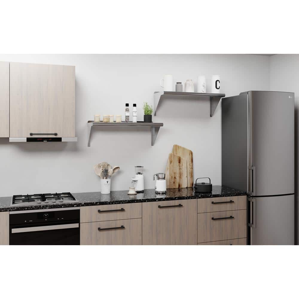 12 in. x 30 in. Stainless Steel Wall Shelf. Kitchen, Restaurant, Garage, Laundry Metal Shelf with Brackets - Hercitys