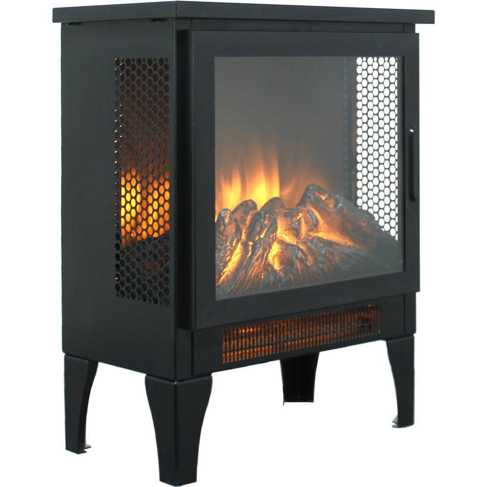14 in. 1400-Watt Overheating Safety Protection Freestanding Electric Fireplace Space Stove Heater with Flame - Hercitys