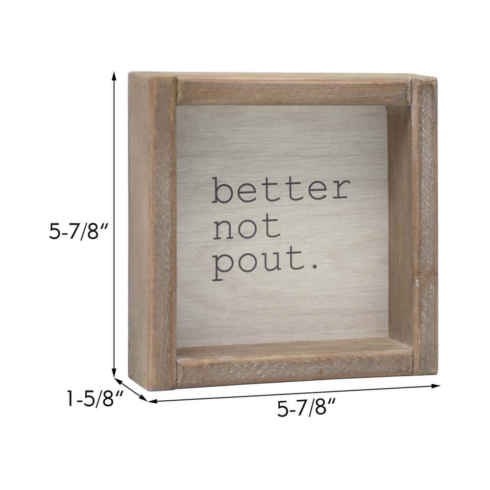 5.87 5 in. Better Not Pout Rustic Wood Christmas Tabletop Sign - Hercitys