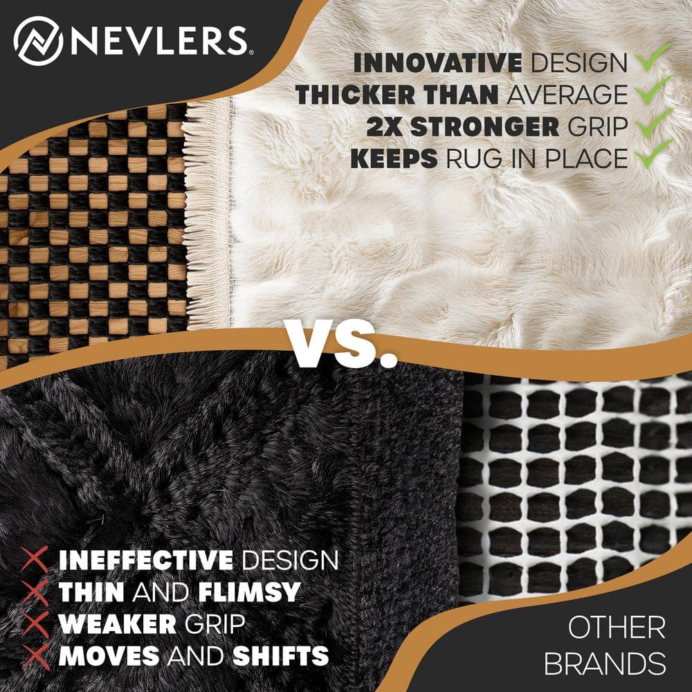 5 ft. x 7 ft. Premium Grip and Dual Surface Non-Slip Rug Pad in Black - Hercitys