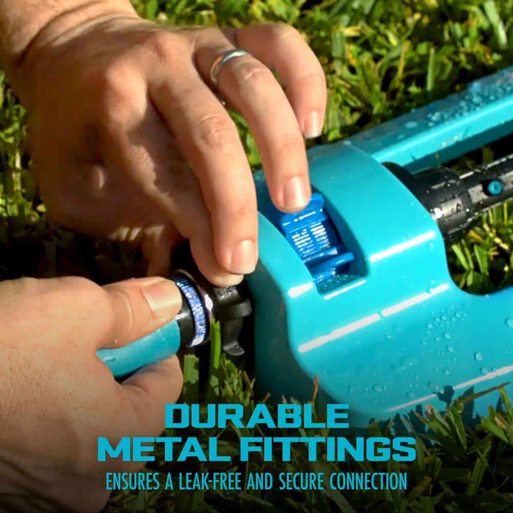 4,400 sq. ft. Coverage Indestructible Jumbo Metal Base Oscillating Sprinkler - Hercitys