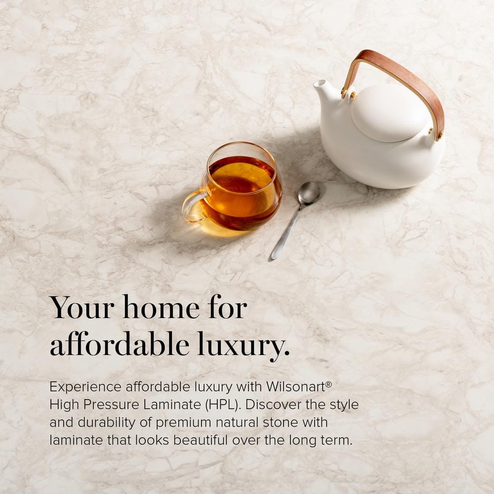 5 ft. x 12 ft. Laminate Sheet in Arenite Cream Premium Textured Gloss Finish - Hercitys