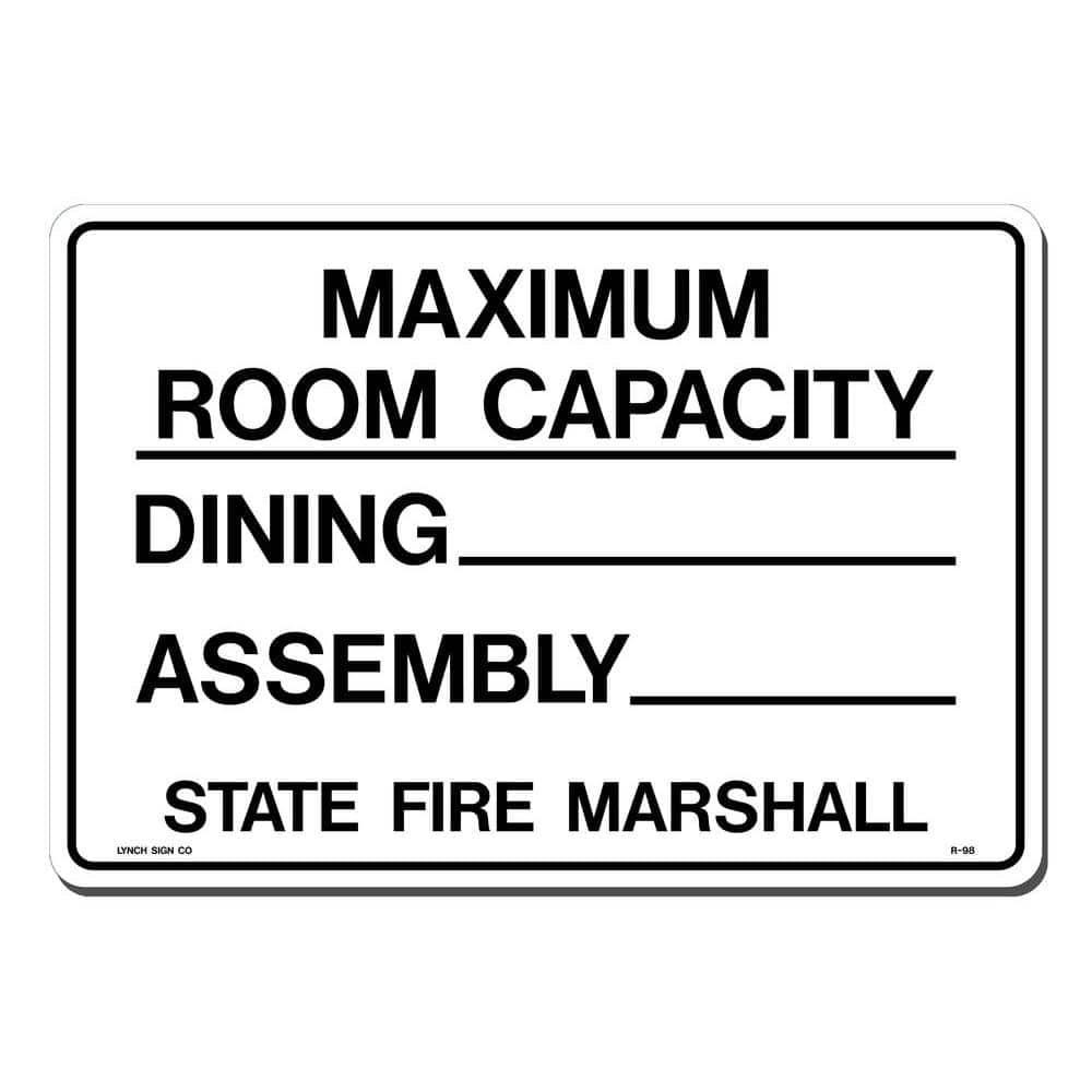 14 in. x 10 in. Maximum Room Capacity – Dining Sign Printed on More Durable, Thicker, Longer Lasting Styrene Plastic - Hercitys