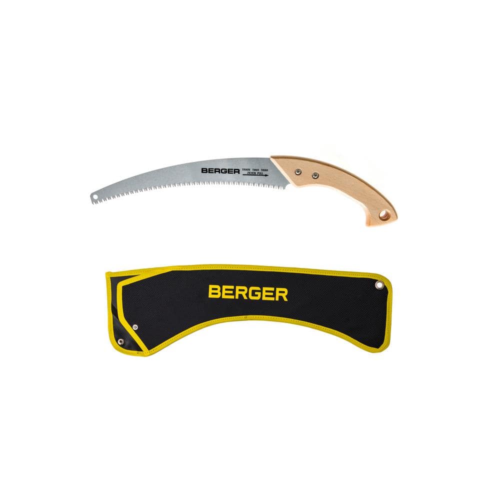 13 in. Curved Pruning Saw with Sheath (wood handle) - Hercitys