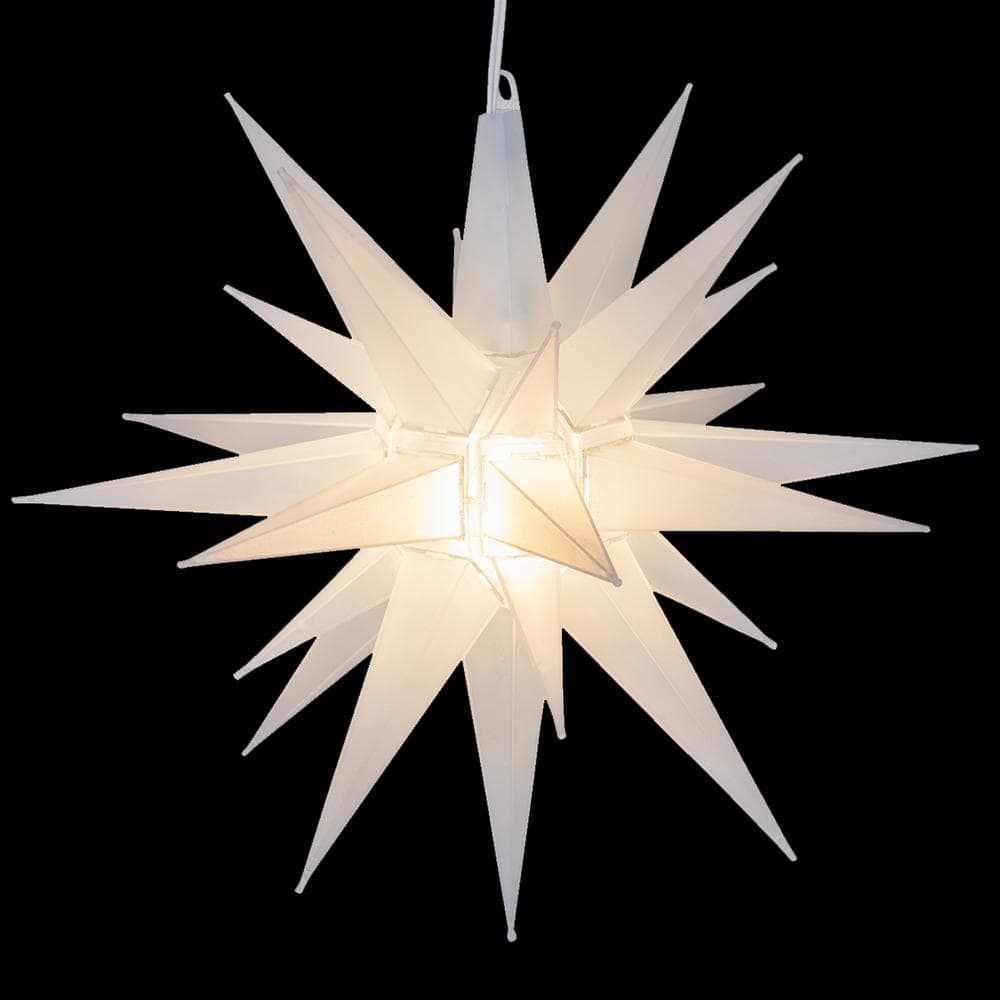 14 in. Illuminated LED Clear Frosted Holiday Moravian Star - Hercitys