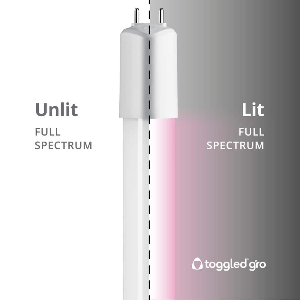 4 ft. 32-Watt Full Spectrum LED Grow Light Fixture (2 Tubes Included) - Hercitys