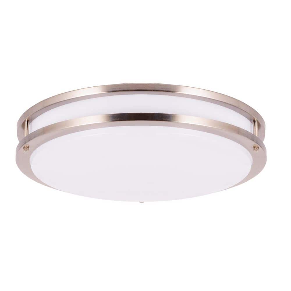 18 in. LED Round Ceiling Light Dimmable Modern Flush Mount Brushed Nickle 24W-32W 3000K-5000K - Hercitys