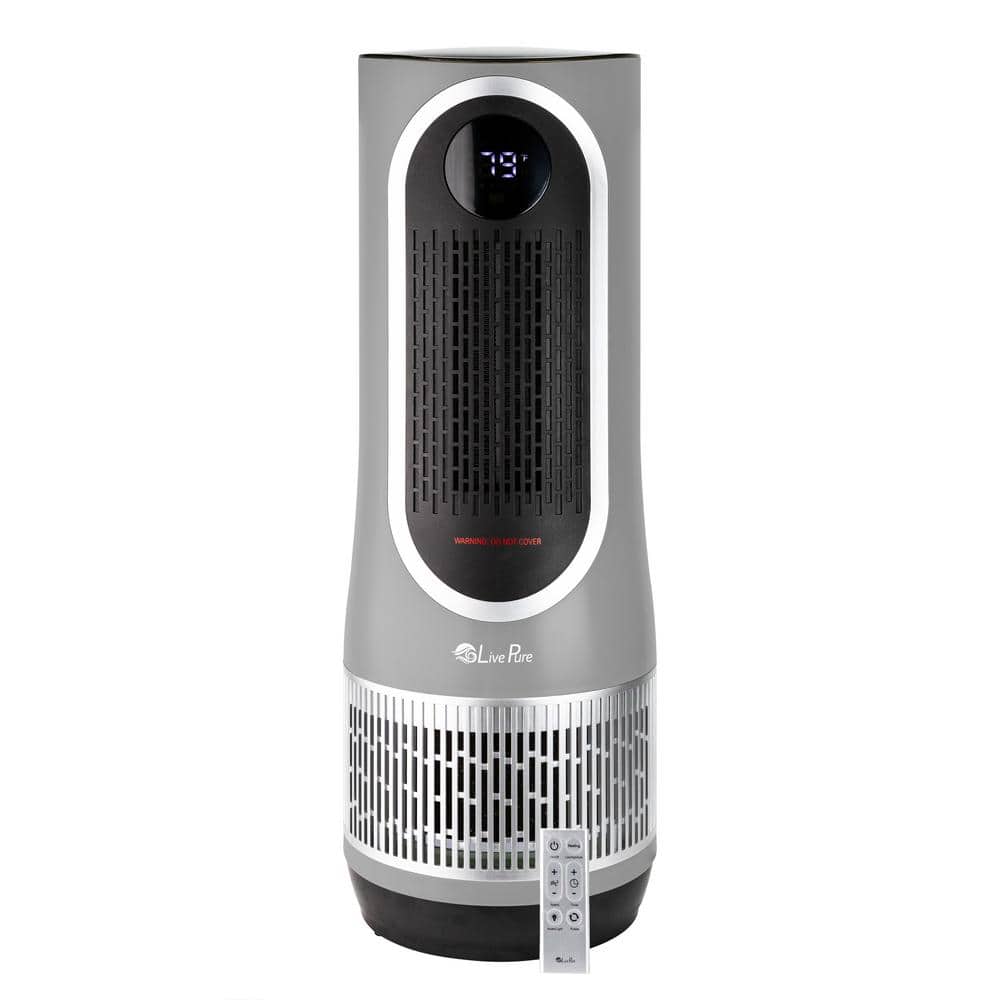 3-in-1-Clean Heat True HEPA Air Purifier/Heater, up to 400 sq. ft., Gray - Hercitys