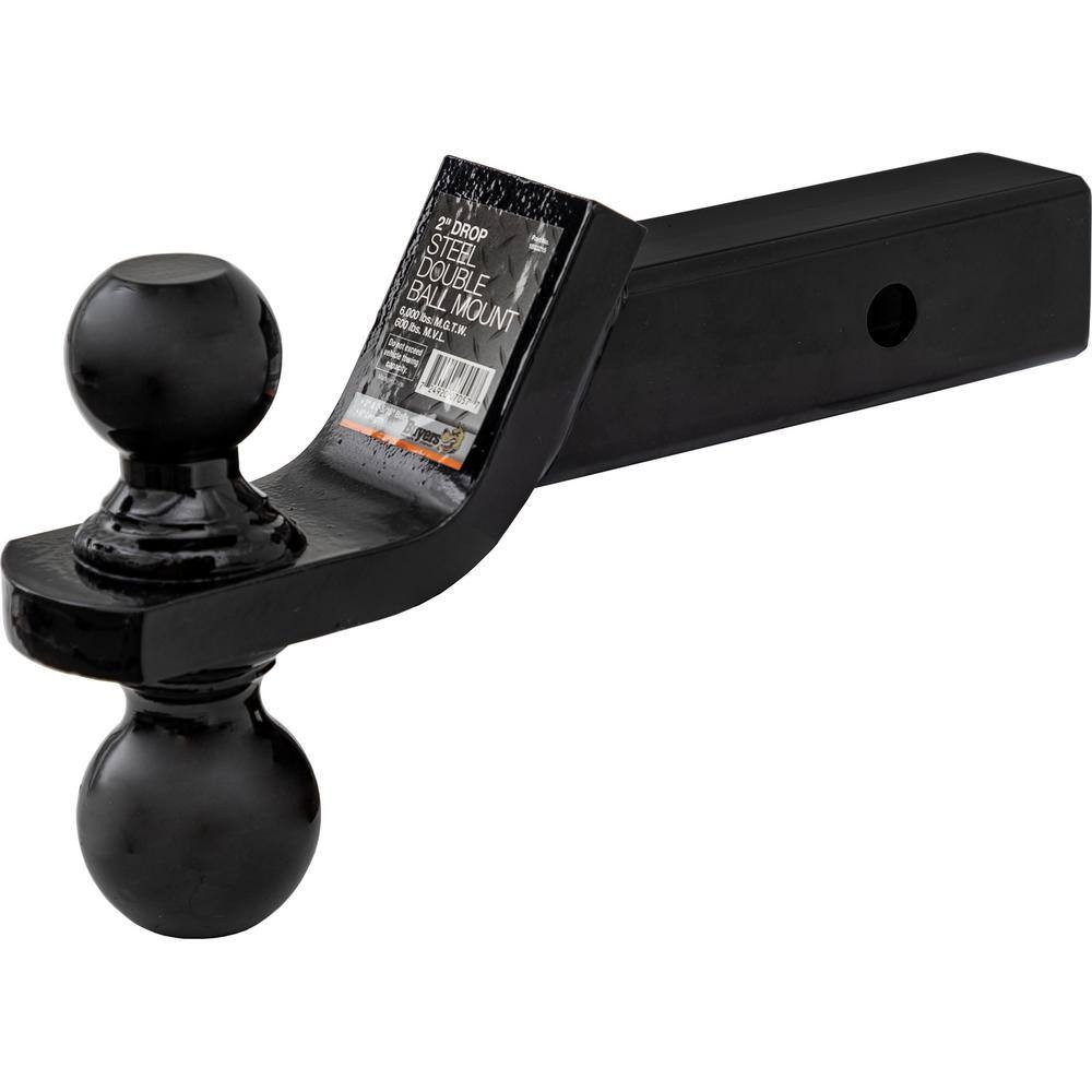 2 in. and 2-5/16 in. Towing Ball Mount with Dual Black Balls - Hercitys