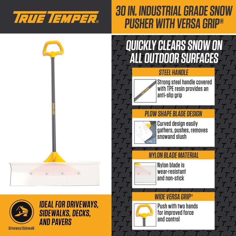 30 in. Industrial Grade Snow Pusher with Versa Grip - Hercitys