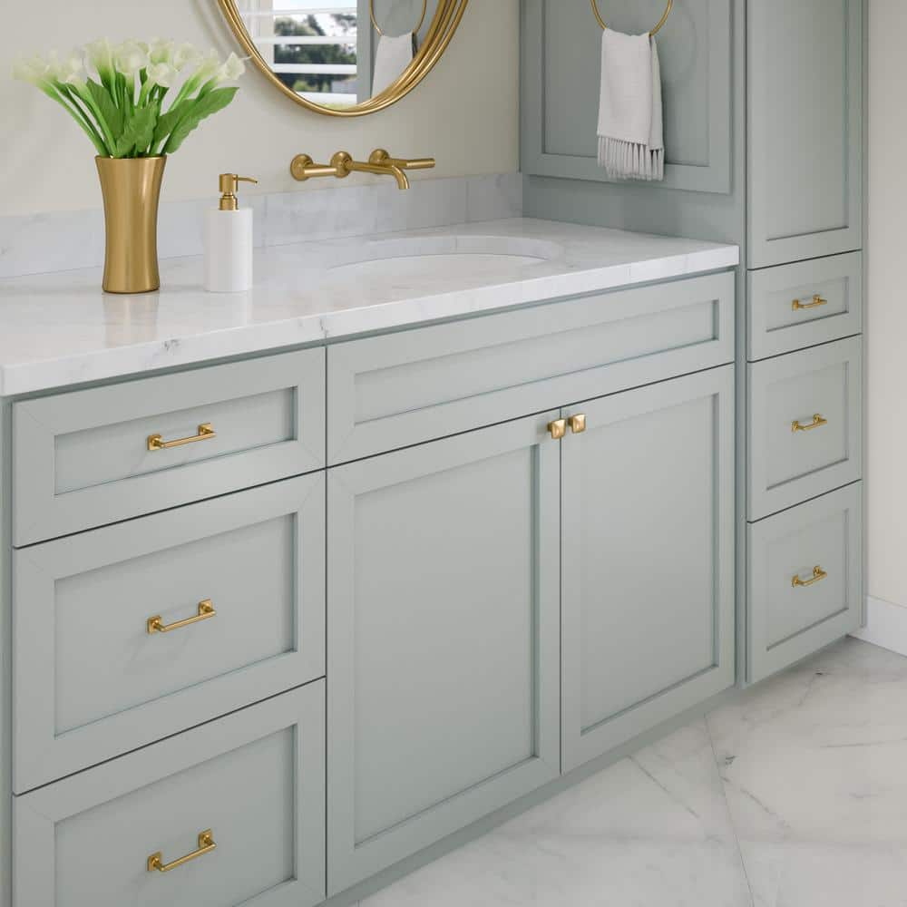 10-Pack Boise 3-1/2 in. (89 mm) Center-to-Center Traditional Satin Brass Bar Drawer Pull - Hercitys