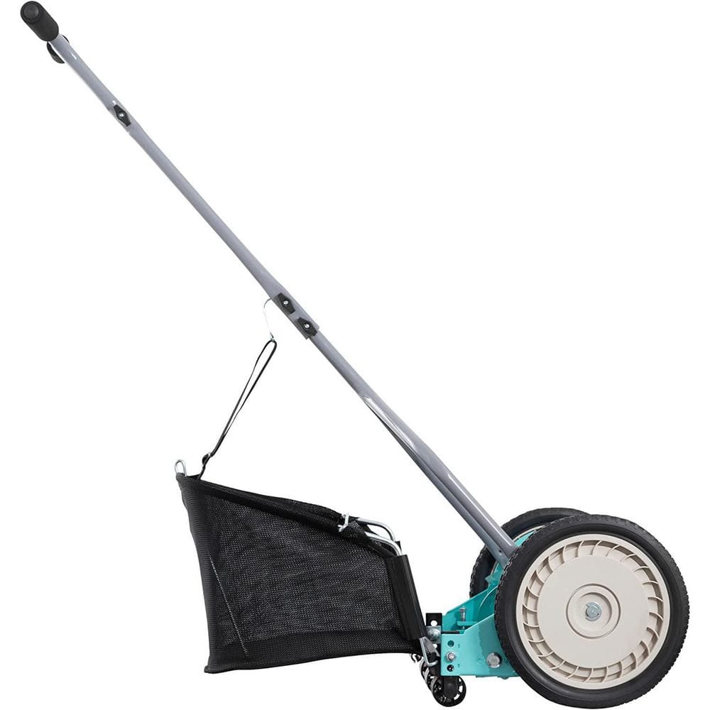 14 in. Manual Walk Behind Push Reel Lawn Mower Grass Catcher Included - Hercitys