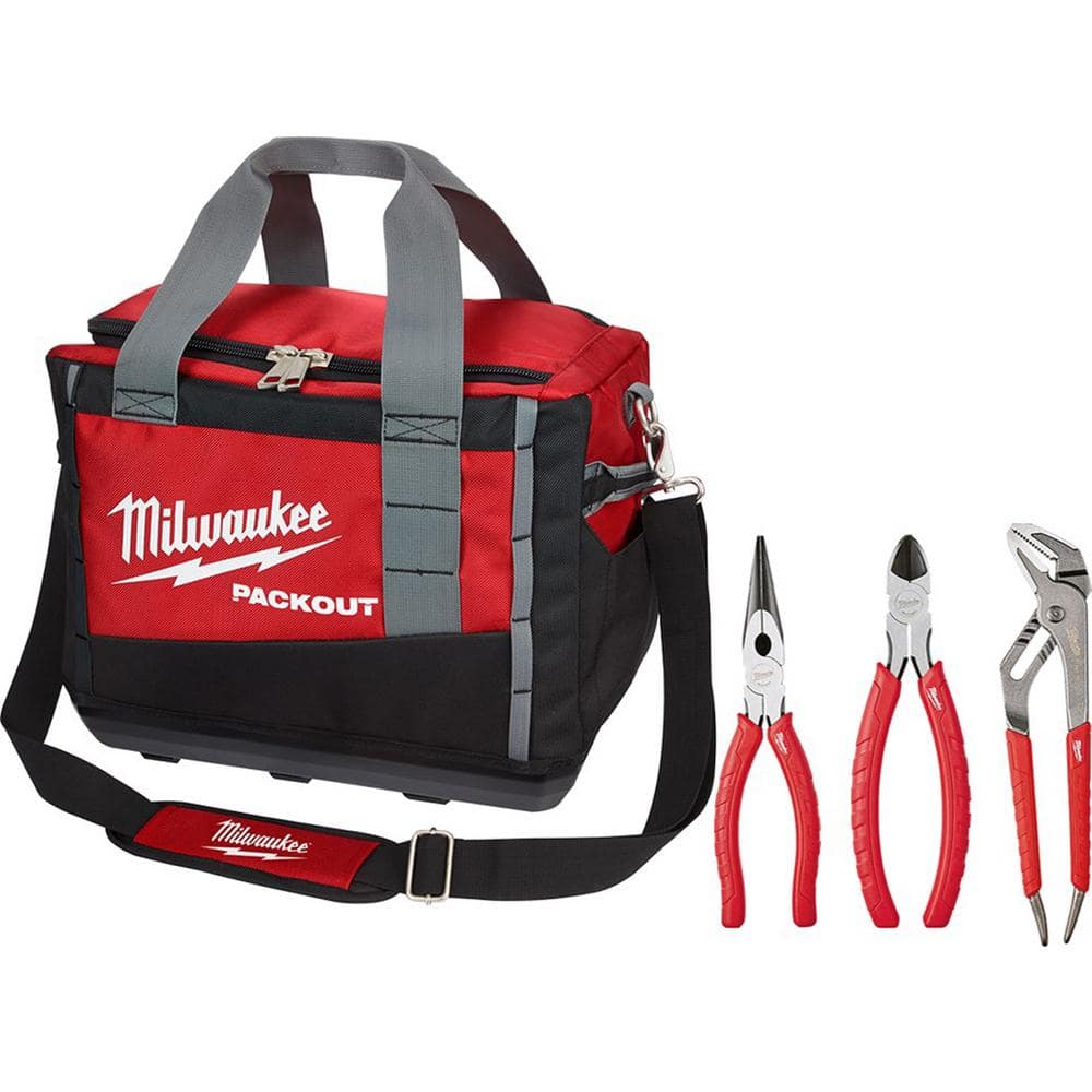 15 in. PACKOUT Tool Bag/Tote with 3-Piece Pliers Kit - Hercitys
