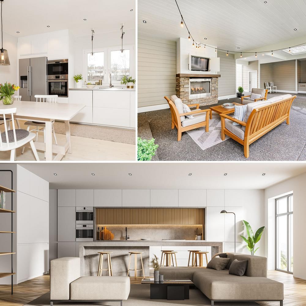 4 in. Square Black Modern Flush Mount Ceiling Light Selectable LED Integrated 10W 600LM 5CCT 2700K-5000K Dimmable 2-Pack - Hercitys