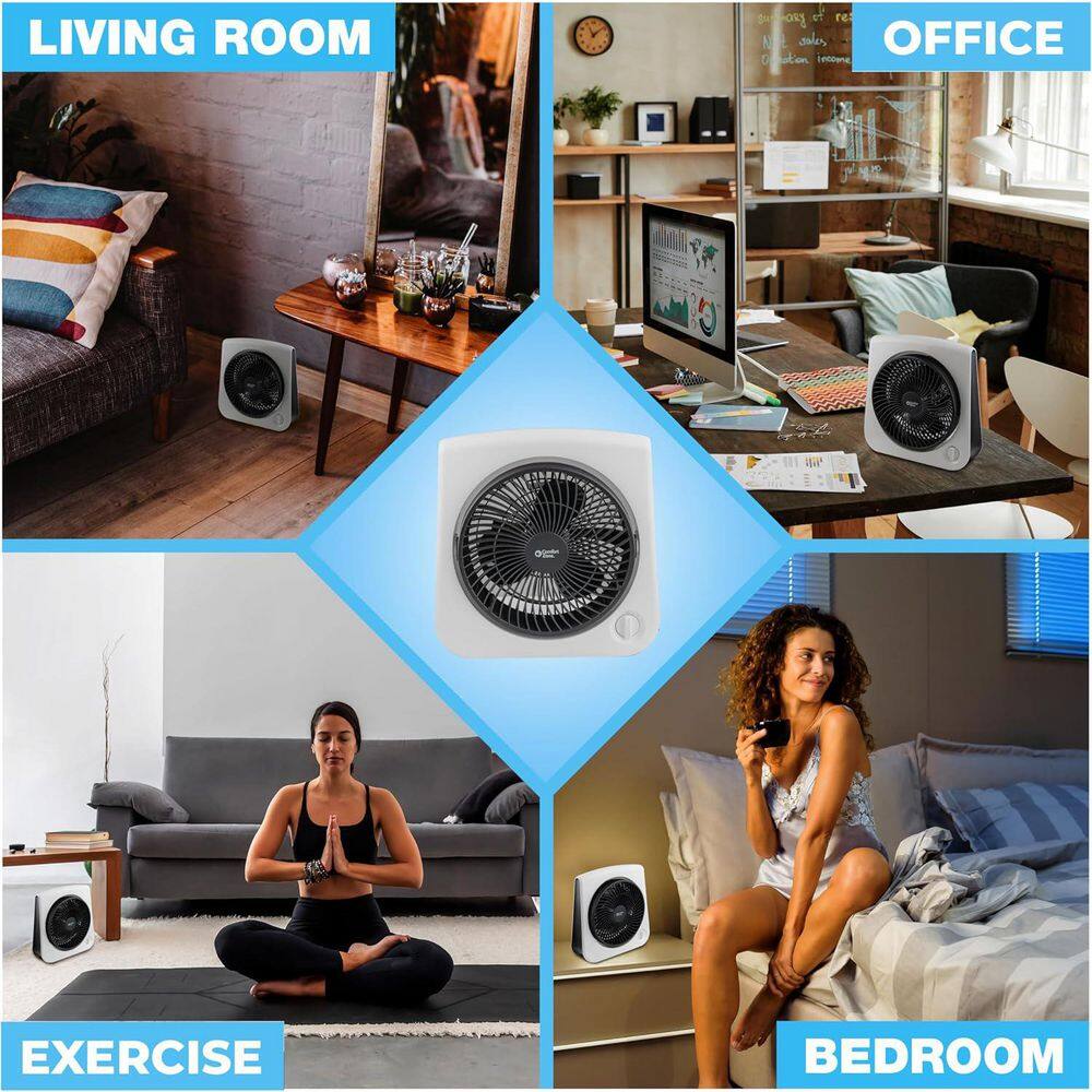 10 in. Turbo Table Desk Fan in White - Hercitys