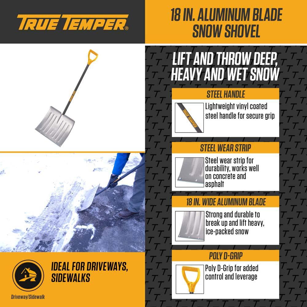 38.3 in. Steel Handle Aluminum Blade Snow Shovel - Hercitys